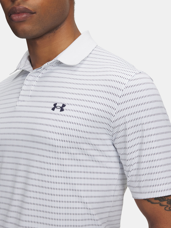 Under Armour Férfi póló Under Armour UA Drive Chill Printed Polo-WHT