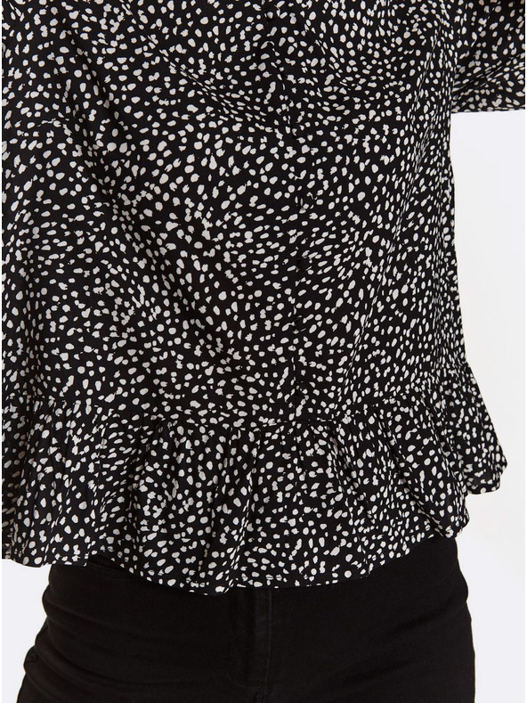 TOP SECRET Fekete mintás blúz gombokkal TOP SECRET