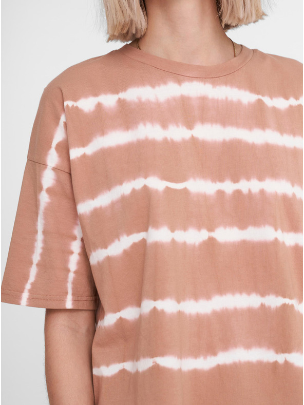 Noisy May Világosbarna mintás laza póló Noisy May Buster Noisy May Buster