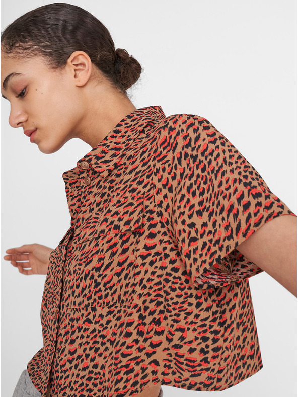 Noisy May Barna, mintás rövid póló Noisy May Nika