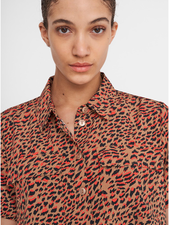 Noisy May Barna, mintás rövid póló Noisy May Nika