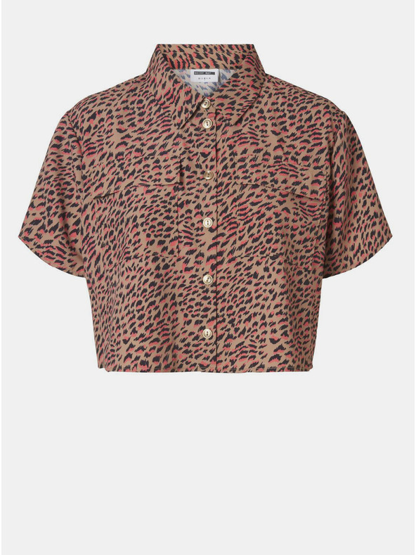 Noisy May Barna, mintás rövid póló Noisy May Nika