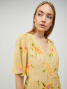 Pieces Sárga virágos csavart ruha nyakkendővel Pieces Tianna