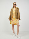 Pieces Sárga virágos csavart ruha nyakkendővel Pieces Tianna