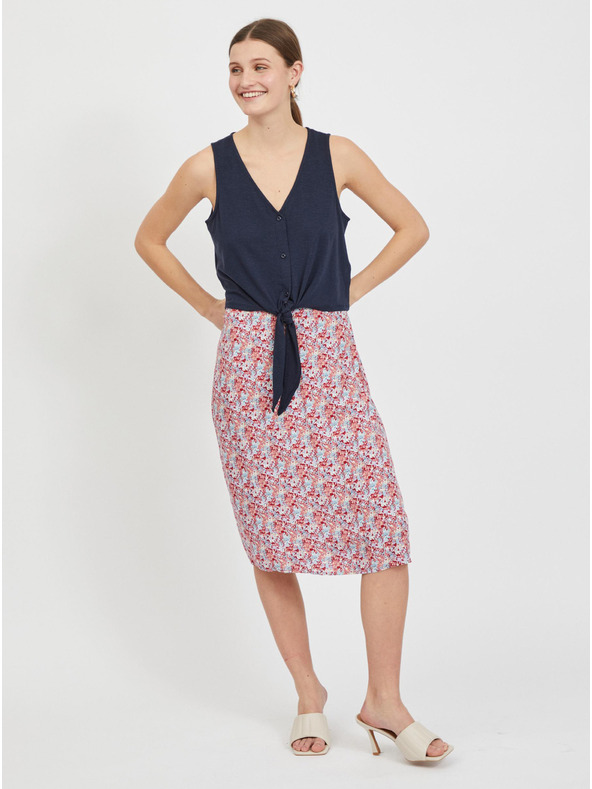 Vila Sötétkék rövid top nyakkendővel VILA Anika