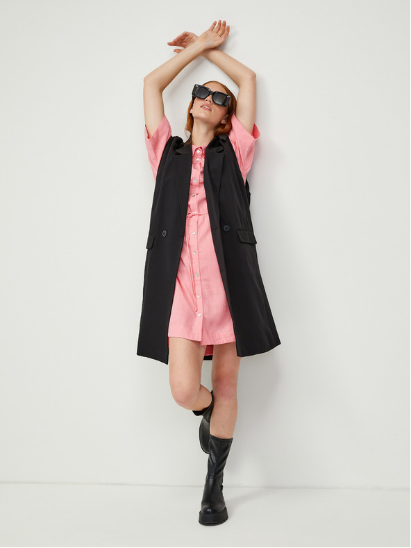 Vero Moda Rózsaszín pólóruha lenvászonnal VERO MODA Haf