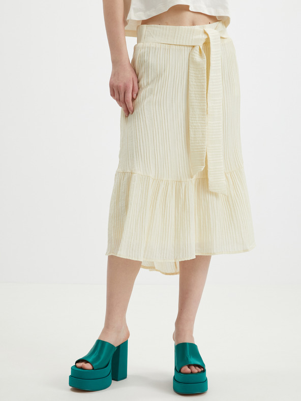 Vero Moda Krémszínű női midi szoknya VERO MODA Hajija Hajija