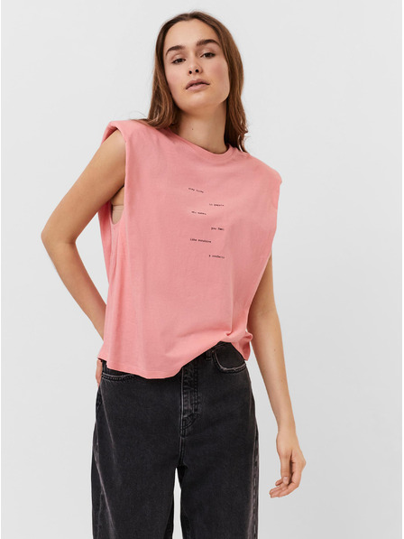 Vero Moda Rózsaszín póló VERO MODA Hollie-val
