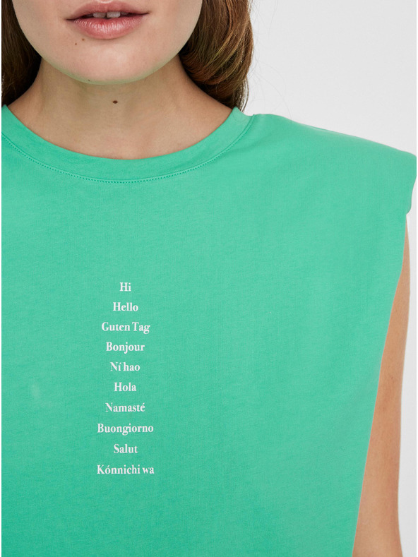 Vero Moda Világoszöld póló VERO MODA Hollie-val