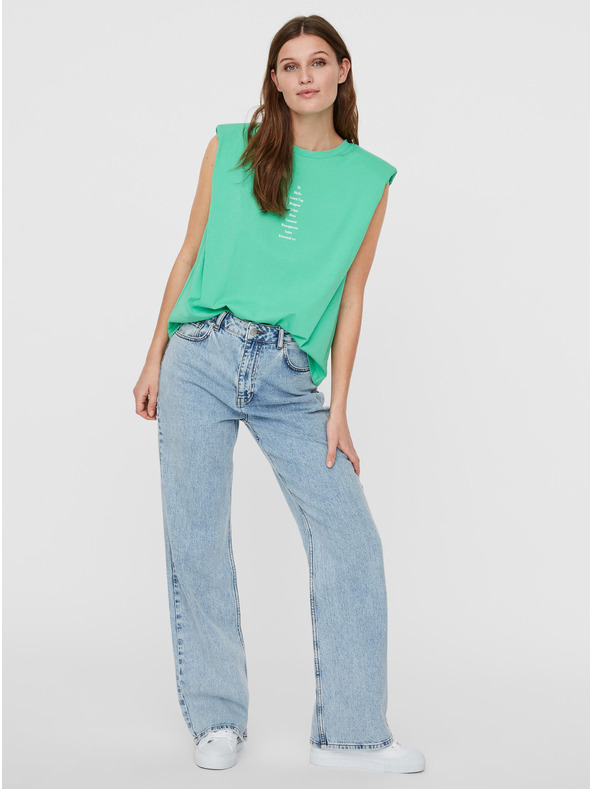 Vero Moda Világoszöld póló VERO MODA Hollie-val