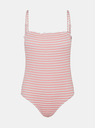 Vero Moda Fehér és rózsaszín csíkos egyrészes fürdőruha VERO MODA Emily