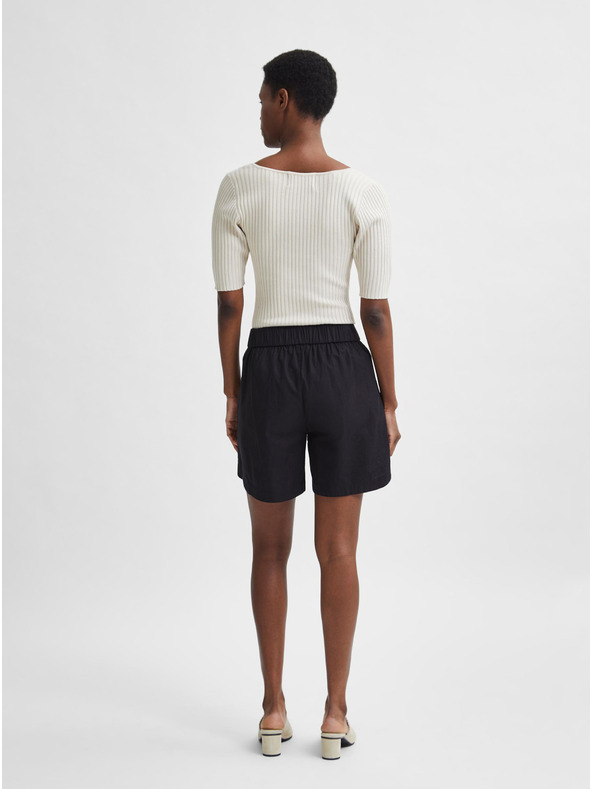 Selected Femme Krémszínű bordázott póló Selected Femme Mace