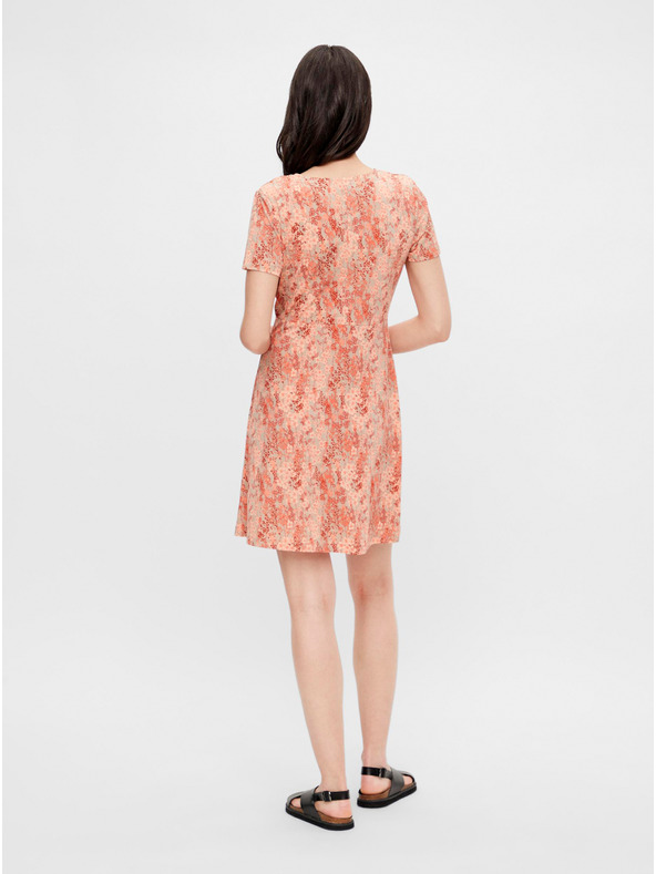 Pieces Narancssárga virágos ruha Pieces Emanuelle