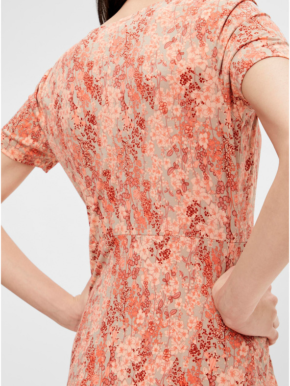 Pieces Narancssárga virágos ruha Pieces Emanuelle