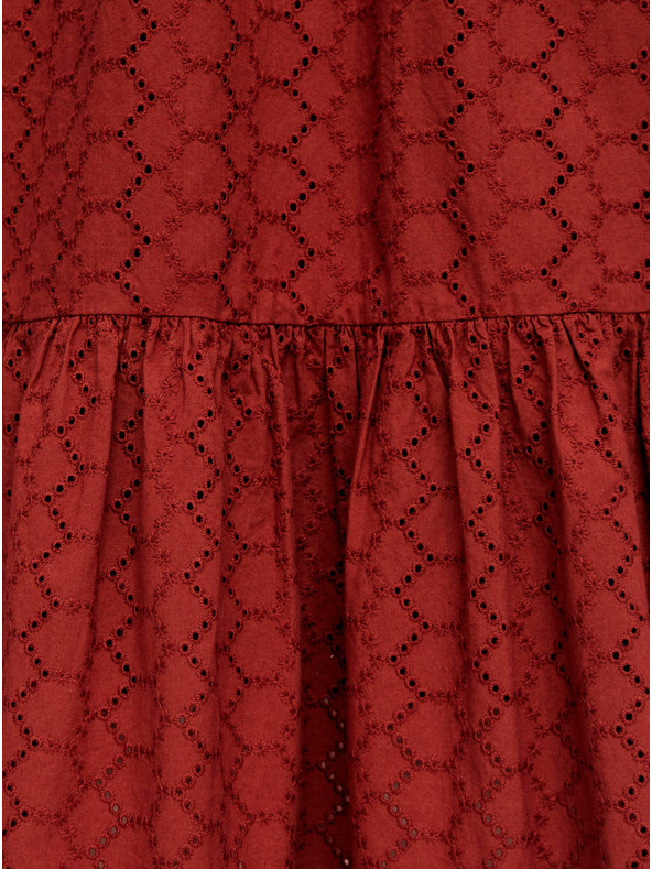 Pieces Barna mintás midi ruha állógallérral Pieces Lupin Lupin