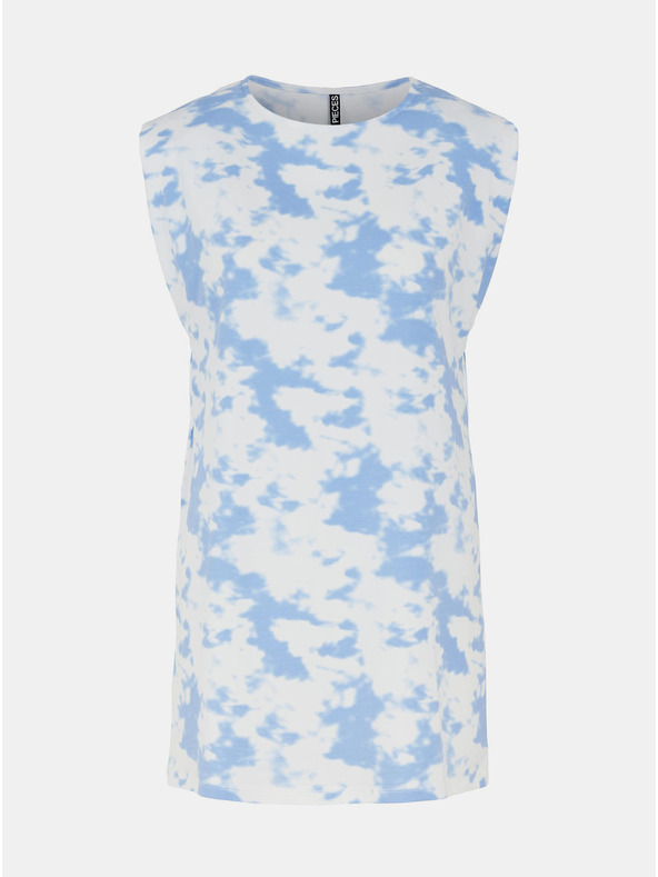 Pieces Kék-fehér mintás hosszú póló Pieces Tabbi