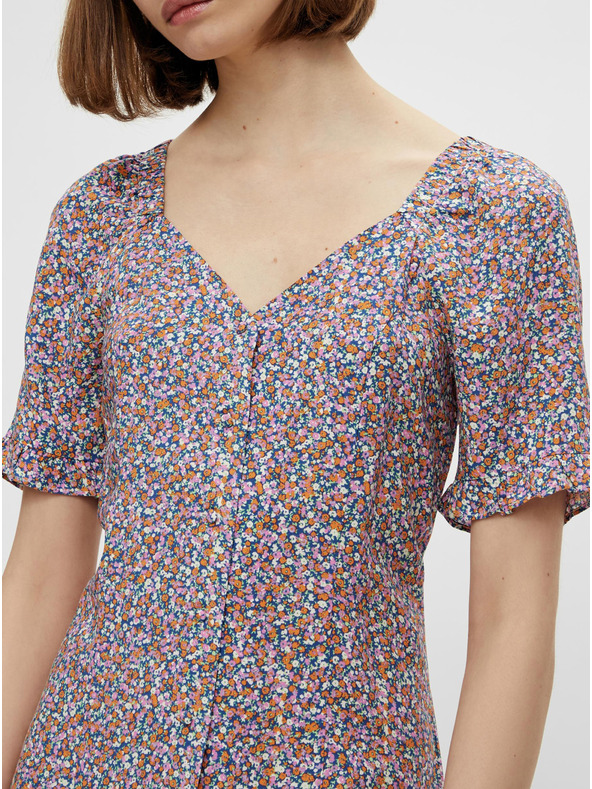 Pieces Lila virágos, megkötős ruha Pieces Timberly