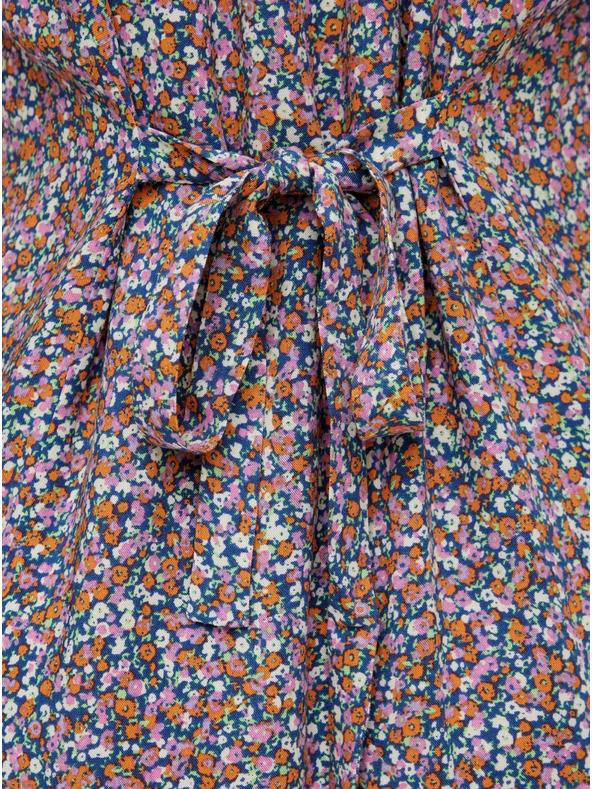 Pieces Lila virágos, megkötős ruha Pieces Timberly