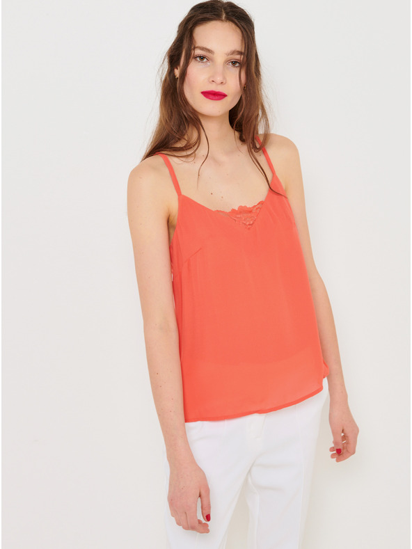 CAMAIEU Narancssárga felső csipkével CAMAIEU