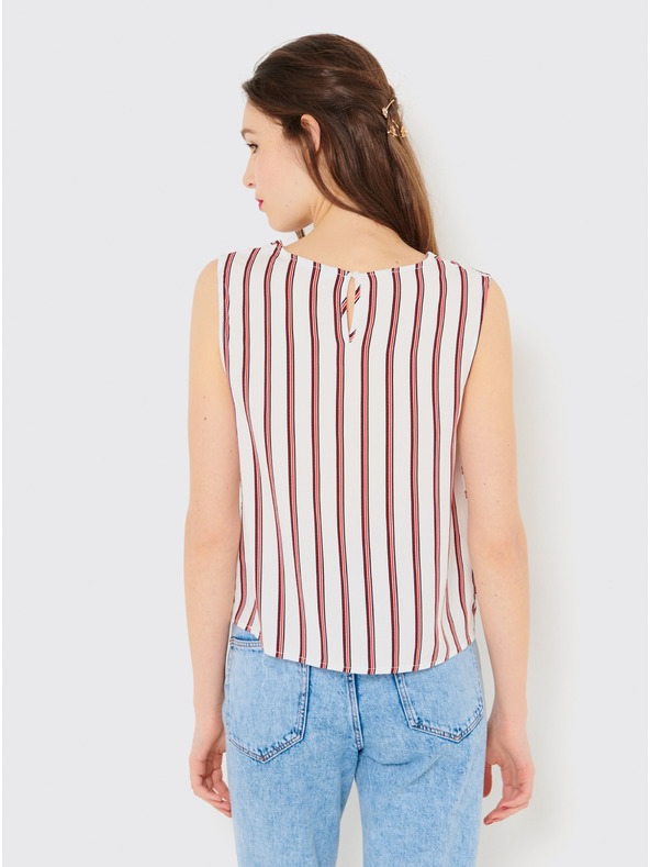 CAMAIEU Piros-fehér csíkos felső CAMAIEU