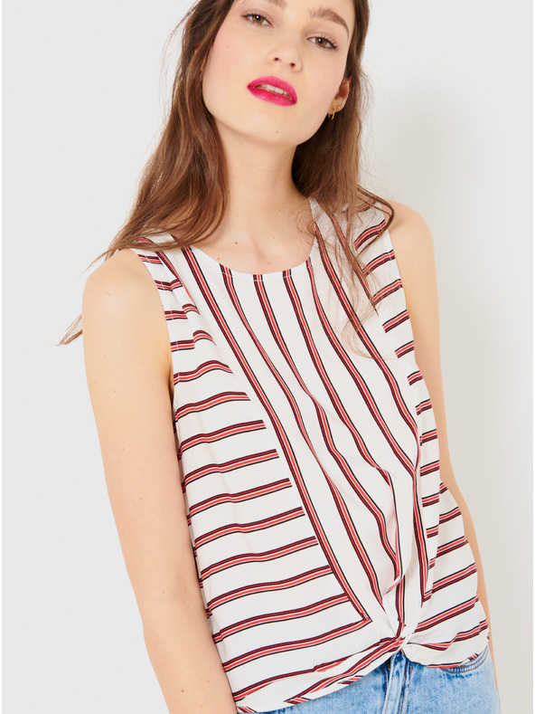 CAMAIEU Piros-fehér csíkos felső CAMAIEU