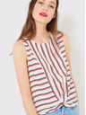 CAMAIEU Piros-fehér csíkos felső CAMAIEU