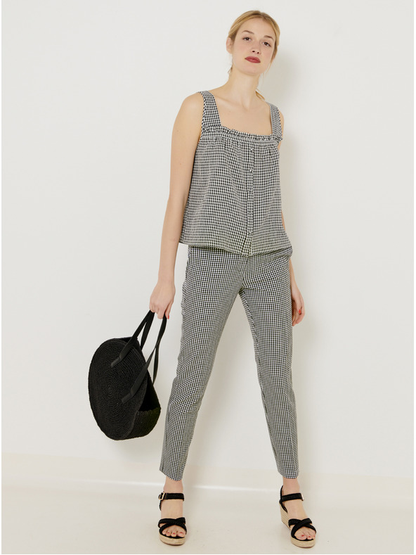 CAMAIEU Fekete kockás felső CAMAIEU