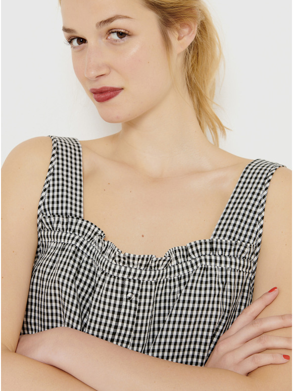 CAMAIEU Fekete kockás felső CAMAIEU