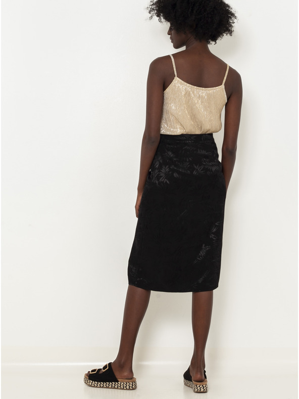 CAMAIEU Fekete mintás szoknya gombokkal CAMAIEU