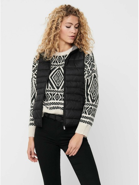 ONLY Fekete női steppelt kapucnis mellény ONLY New Tahoe