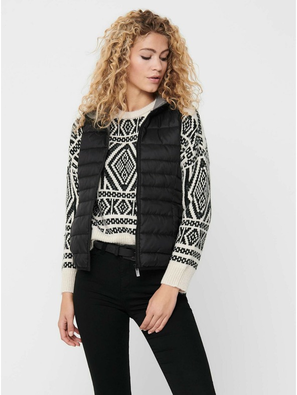 ONLY Fekete női steppelt kapucnis mellény ONLY New Tahoe