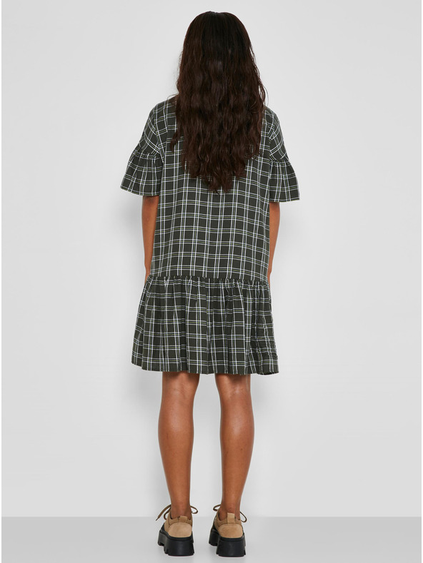 Noisy May Khaki színű kockás ingruha Noisy May Erik
