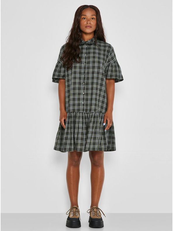 Noisy May Khaki színű kockás ingruha Noisy May Erik