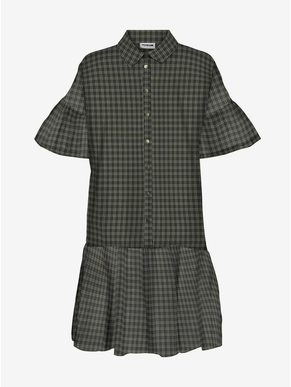 Noisy May Khaki színű kockás ingruha Noisy May Erik