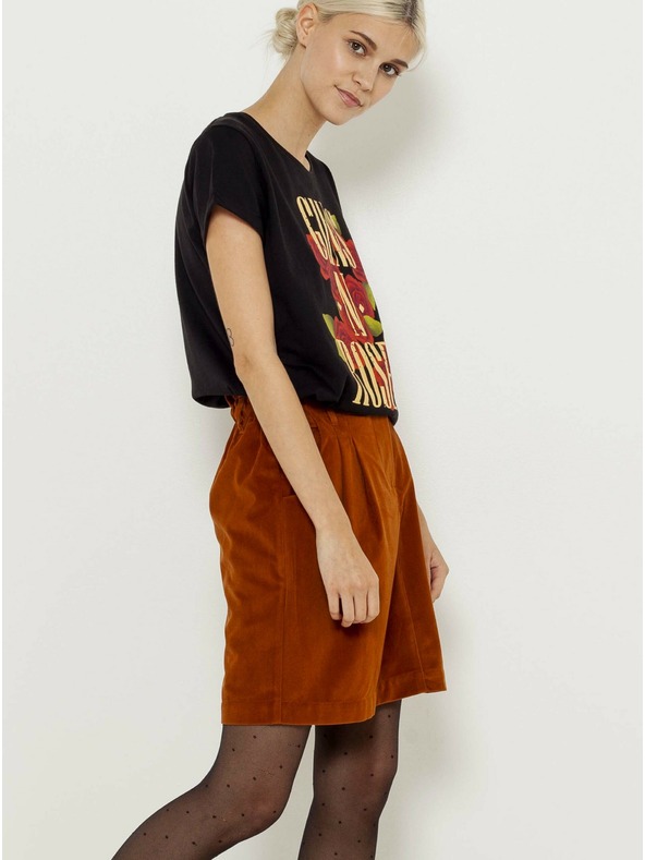 CAMAIEU Barna bársony szoknya CAMAIEU