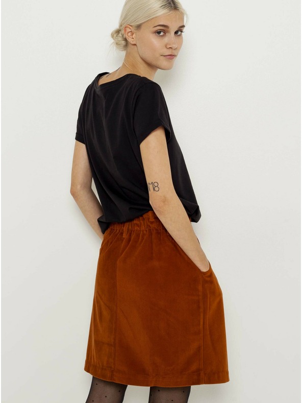 CAMAIEU Barna bársony szoknya CAMAIEU