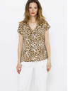 CAMAIEU Bézs színű blúz gepárdmintával CAMAIEU