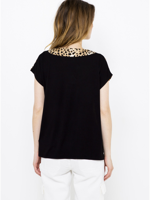 CAMAIEU Bézs színű blúz gepárdmintával CAMAIEU