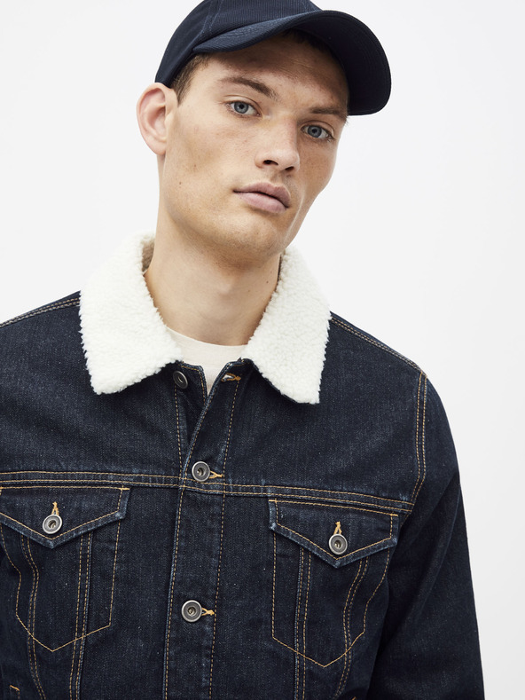 Celio Sötétkék farmerdzseki műszőrmével Celio Susherpa