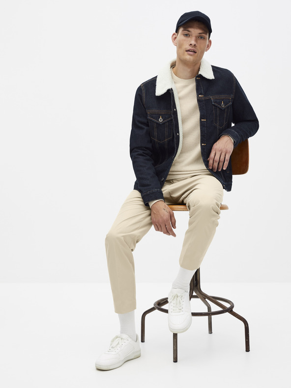 Celio Sötétkék farmerdzseki műszőrmével Celio Susherpa