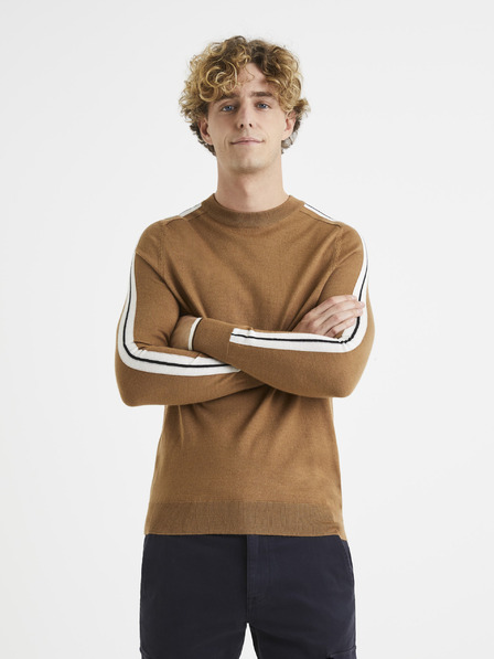 Celio Barna gyapjú pulóver Celio Veritas