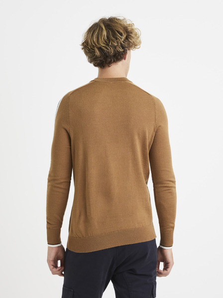 Celio Barna gyapjú pulóver Celio Veritas