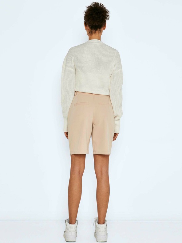 Noisy May Bézs színű, széles szárú rövidnadrág Noisy May Drew