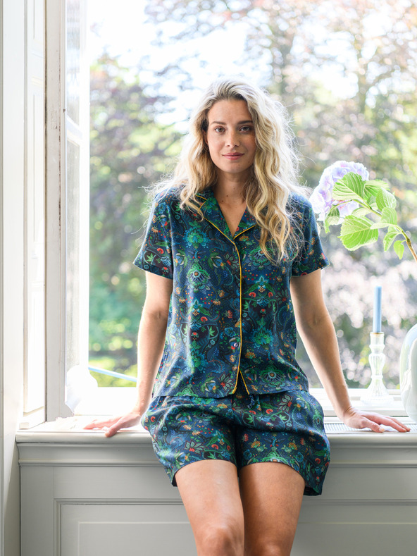 PiP studio Sötétkék női mintás pizsama felső PiP studio Kyoto Festival Blue PiP studio Kyoto Festival Blue