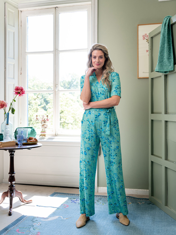 PiP studio Zöld női pizsama pulóver PiP studio Tokyo Blossom zöld PiP Studio Tokyo Blossom zöld