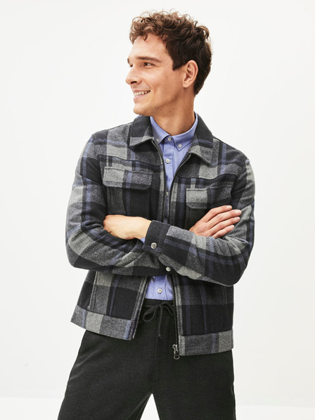 Celio Sötétszürke férfi Celio Punjab kockás dzseki