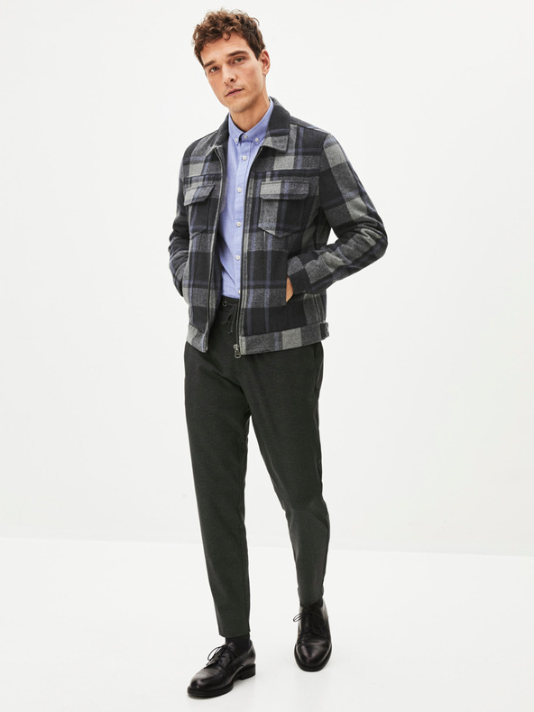Celio Sötétszürke férfi Celio Punjab kockás dzseki