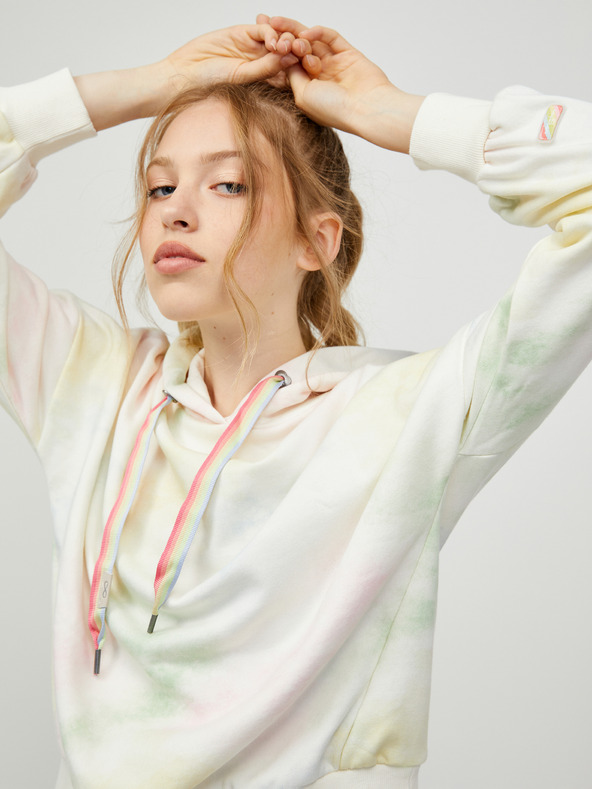 Ragwear Cream női mintás kapucnis pulóver Ragwear Gobby Ombre