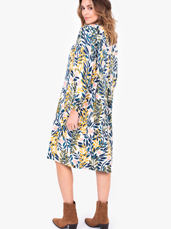 Brakeburn Fehér női mintás póló ruha Brakeburn