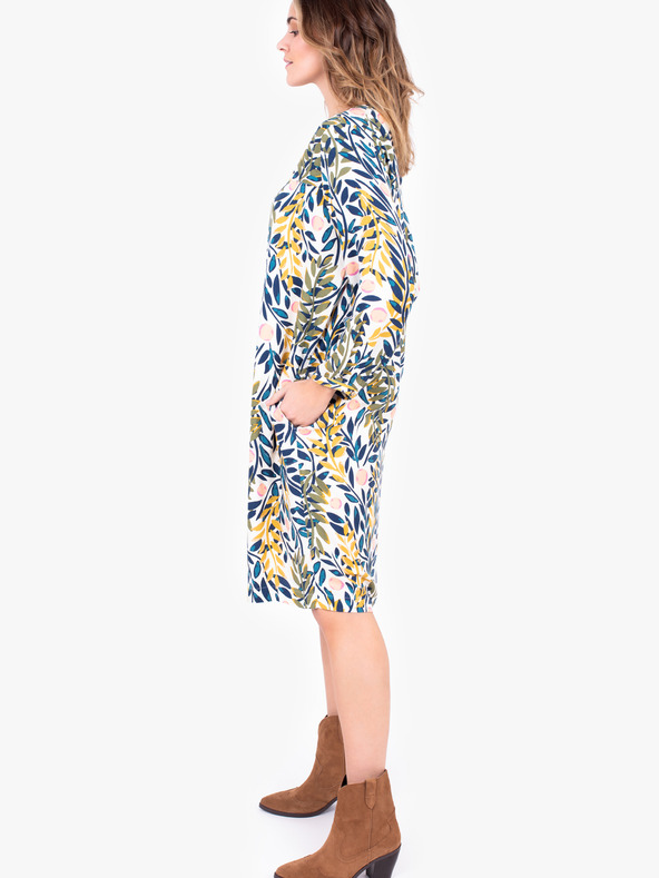 Brakeburn Fehér női mintás póló ruha Brakeburn